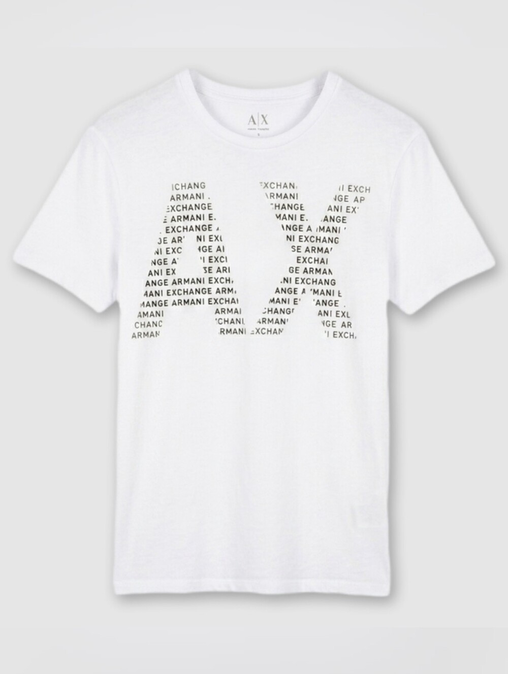 A|X Armani Exchange Mens Graphic Tee Logo T-Shirt White Black Size Small